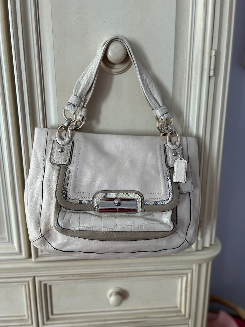Coach ivory double handled  handbag